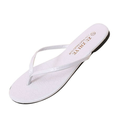 

Summer Sandals for Women Fashion Spring And Summer Pattern Simple Flip-Flops Flat Thong Seaside Slippers Pu