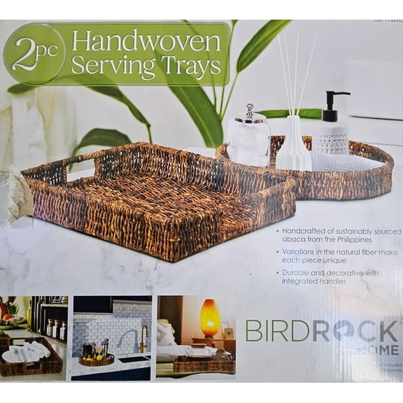 BirdRock Home Handwoven Serving Trays 2 Pieces