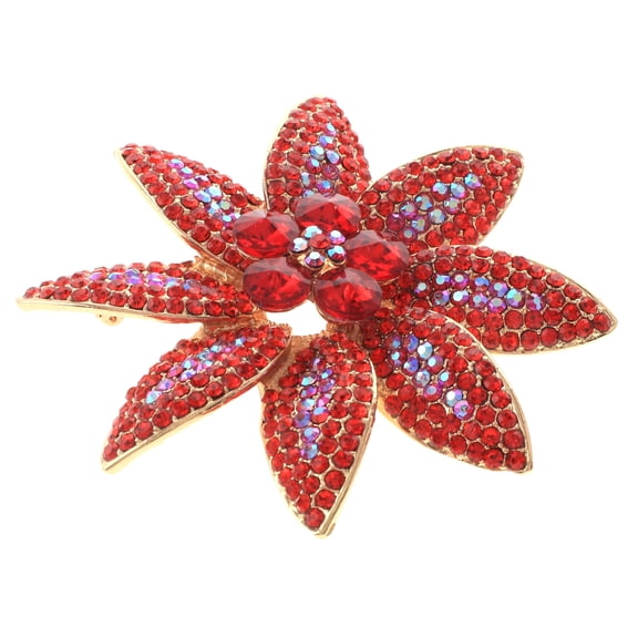 Large Crystal Flower Brooch