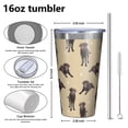 thumbnail image 4 of 16oz Tumblers Cute Labrador Stainless Steel Vacuum Insulated Double Wall Travel Tumbler Cups Mug with Lid and Straw,Cleaning Brush for Coffee,Tea, 4 of 4