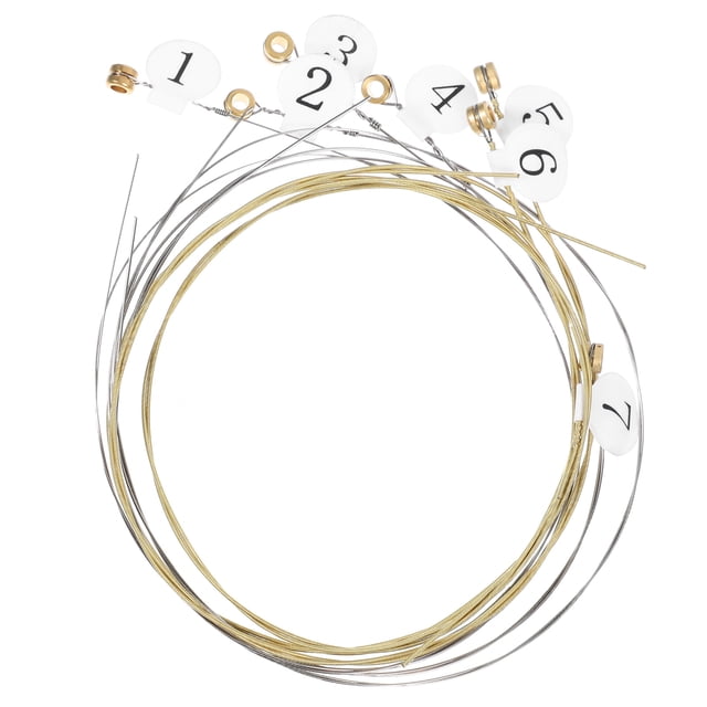 BRIGHTFUFU 7Pcs Metal Lyre Harp Strings for Musical Instrument Accessories Assorted Color 2.8X2.8X0.04in