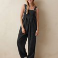 thumbnail image 2 of JJHGVB Overalls for Women Rompers for Mom Popular Women's Pants Solid Color Women's Casual Pants Overalls Cargo Pants Women Women Jumpsuit Black L, 2 of 5