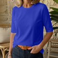 thumbnail image 5 of Perfectbot Women's Casual Half Sleeve T-Shirt, Crewneck Solid Color Basic Tee Everyday Top, 5 of 8