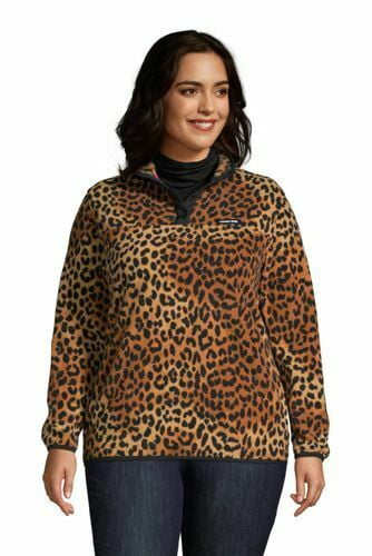 Lands' End Women's Fleece Snap Neck 