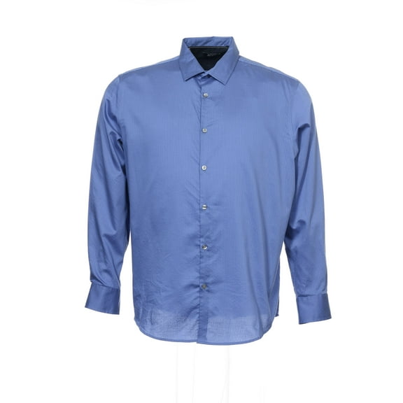 Alfani Blue Checked Button Down Shirt Sport , Size XLarge