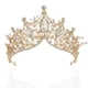 thumbnail image 3 of Corona de reina barroca, tiaras y coronas de princesa doradas, tiara y corona de boda para coronas de novia para mujeres, adultos y niñas, graduación, cumpleaños, Halloween, 3 of 4