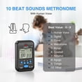 thumbnail image 2 of Mini metrónomo digital, metrónomo electrónico, recargable y portátil, multifuncional, adecuado para guitarra, piano, violín, batería (negro), 2 of 5