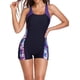 thumbnail image 4 of Traje de baño de una pieza para adolescentes y mujeres con pantalones cortos con control de abdomen para jóvenes, estilo atlético Xishao Ropa, 4 of 4