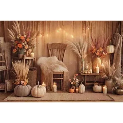Boho Living Room Background Photography Cowboy Autumn Thathch Photocall Backdrop Childr Studio Photobooth Supplies