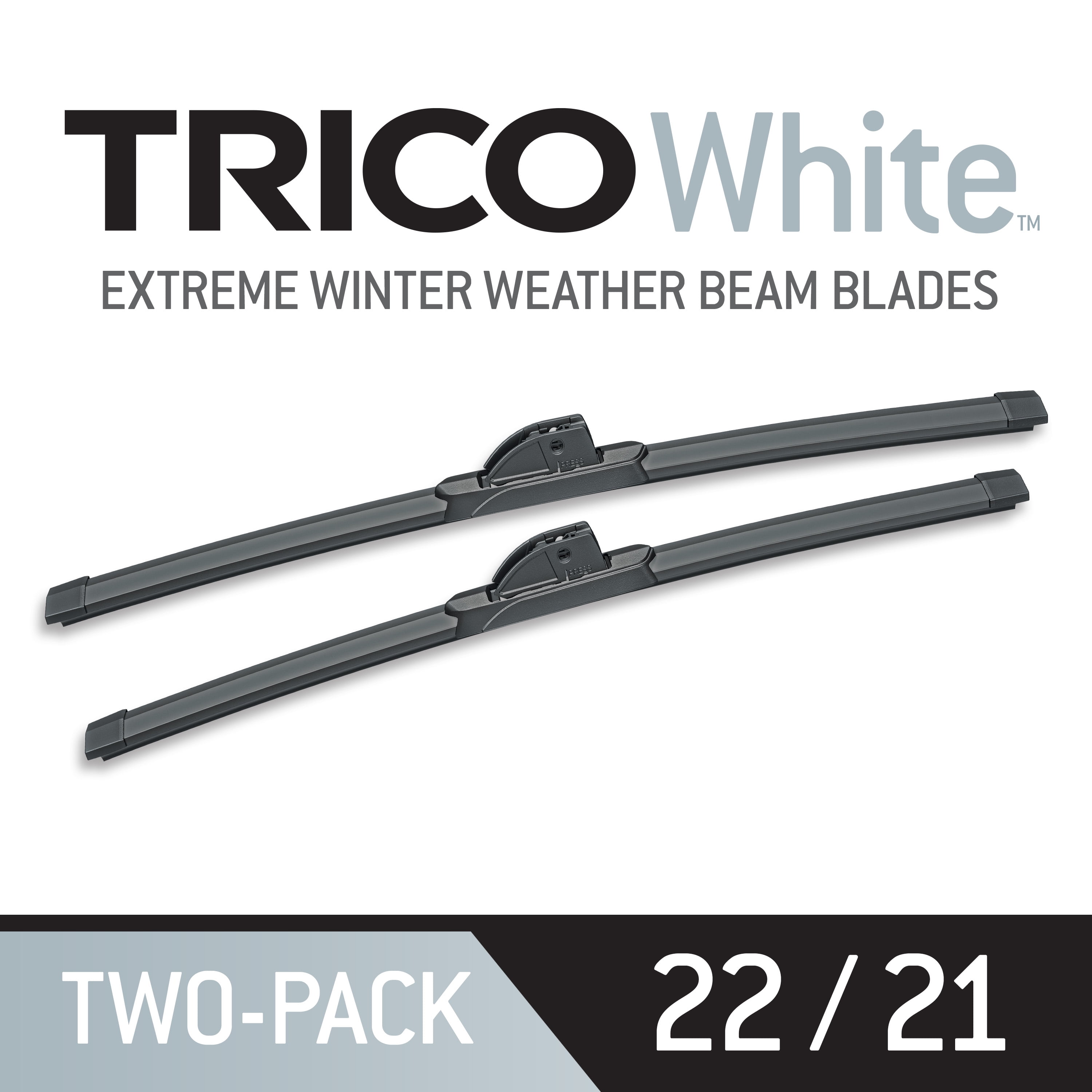 TRICO White 2 Pack, 22' + 21' Extreme Weather Winter Beam Wiper Blades (35-2221)