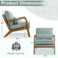 thumbnail image 3 of Ktaxon Accent Chair Corduroy Upholstered Armchair, Reading Club Chair with Pillow and Solid Wood Frame for Living Room Bedroom Furniture Light Blue, 3 of 9