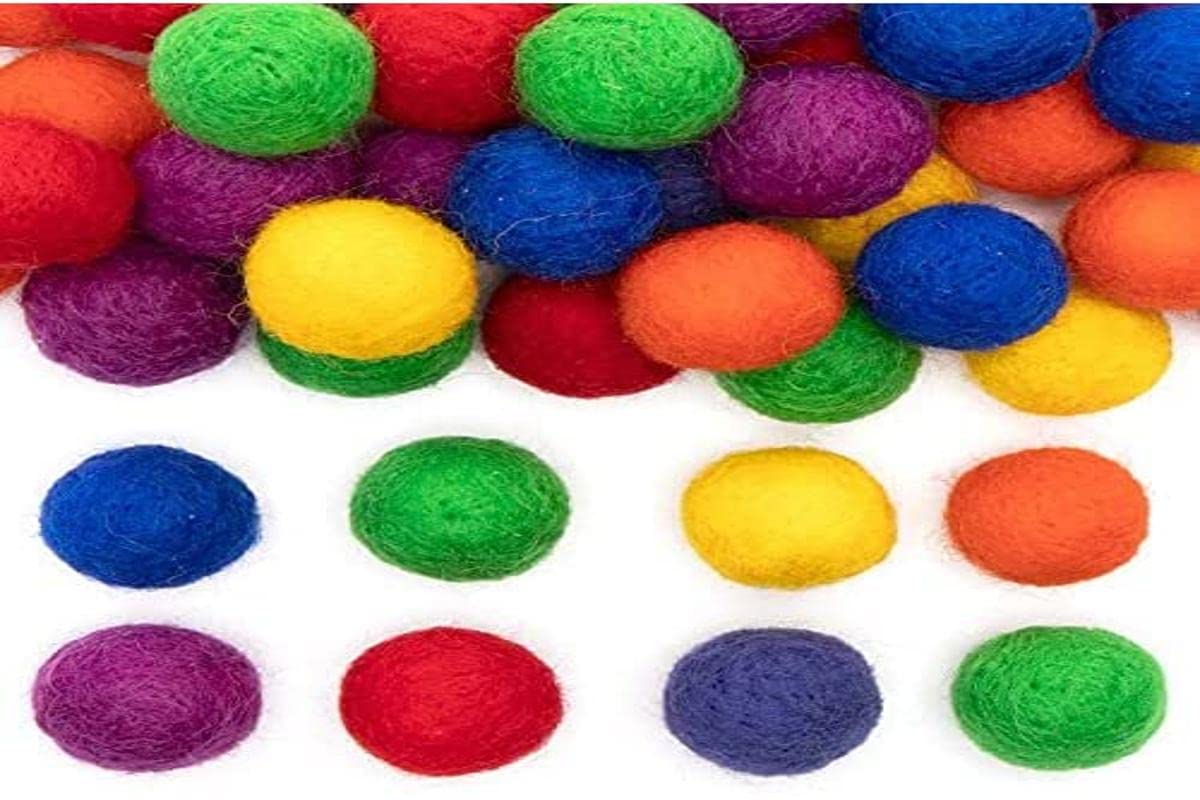 Baker Ross Ax938 Rainbow Coloured Felt Balls Pack Of 56, Arts And