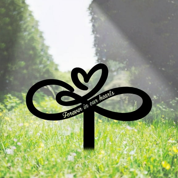 Handmadetneonsign Grave Memorial Metal With Stake, Cemetery Stake Metal Name Sign Stake, Garden Metal Stake Decor 59101