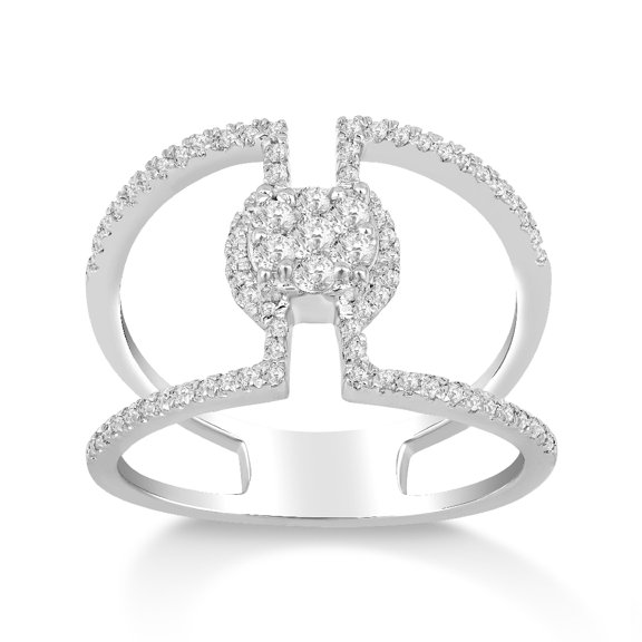 Araiya Sterling Silver Diamond Space Band Ring (1/2 cttw, I-J Color, I2-I3 Clarity), Size 7