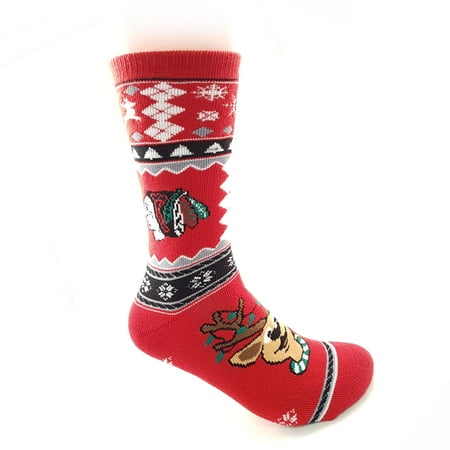 Chicago Blackhawks NHL Holiday Knit Crew Socks - For Bare Feet ...