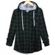 thumbnail image 1 of Dnzceghtig Camisa con Capucha Chaqueta A Cuadros para Mujer Manga Larga con Botones Top Casual Moda Estilo Novio Bolsillos Superiores, 1 of 2