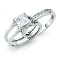 thumbnail image 2 of 1.25ct Princess Cut CZ 14k Yellow Gold Engagement w/ Match Band Ring, 2 of 2