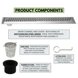 SereneDrains 304 Side Outlet Linear Offset Shower Drain Brushed Nickel ...
