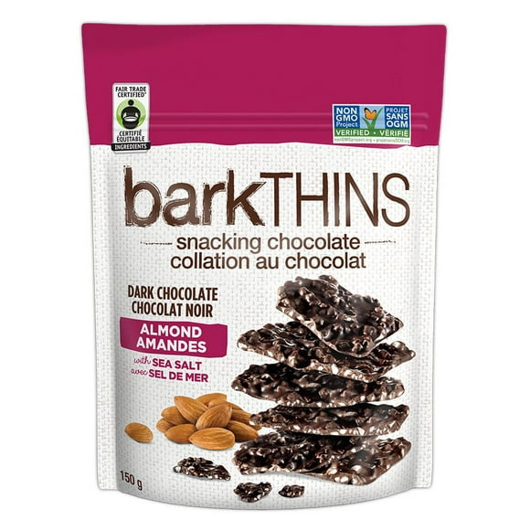 barkTHINS Dark Chocolate, Almond with Sea Salt, 150g