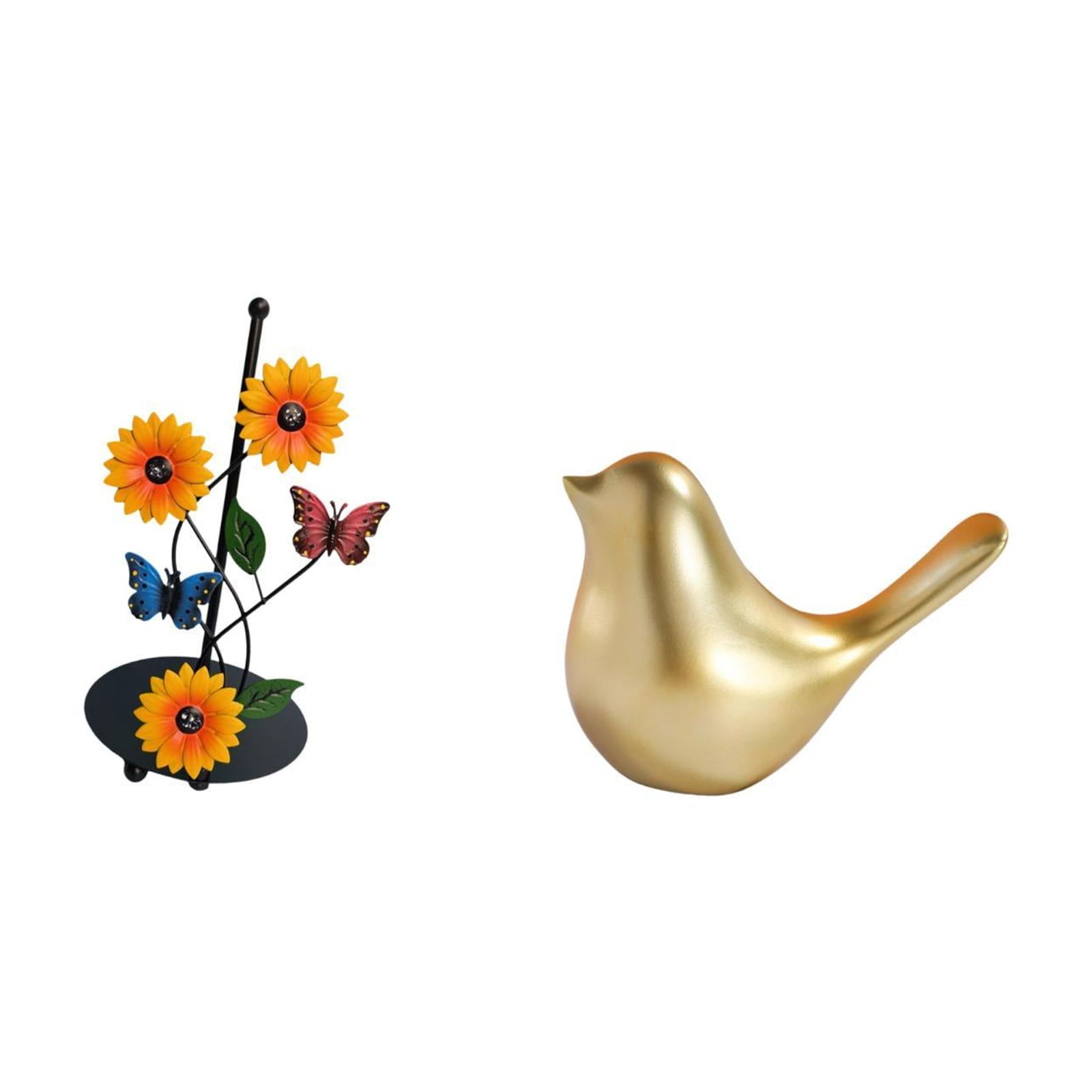 Fiocias Golden Bird Paper Towel Holder Dispenser Non Slip Vertical Tissue Rack Modern Home Decor Ornament Sculpture for Living Room Office Mantel Ho