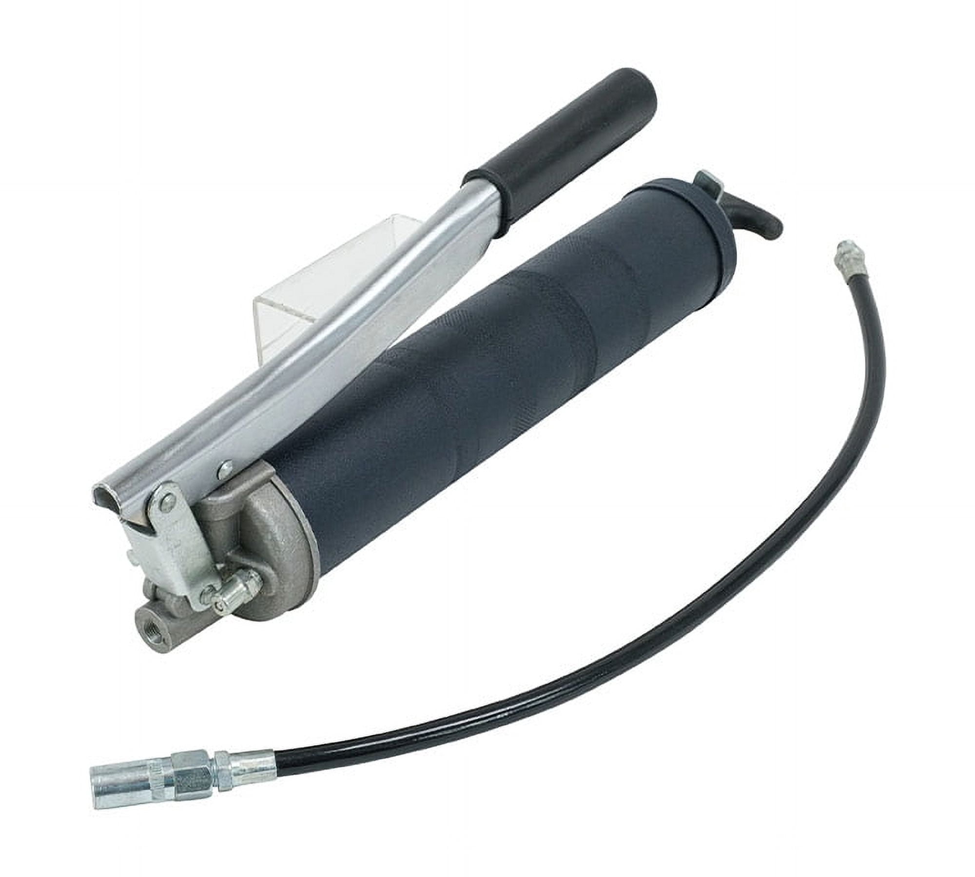Lever Action Grease Gun Heavy Duty Maximum Pressure - 10,000 PSI with 18-inch Whip Hose - Aluminium Cast Head - Capacity 16 oz Bulk/ 14oz Cartridge