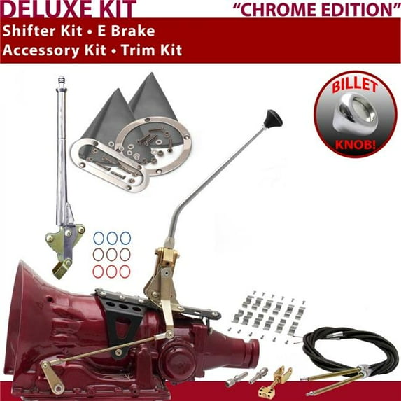 American Shifter 904 Shifter Kit Chrome 12 in. E Brake Cable Clamp Trim Kit for F01E4