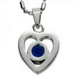thumbnail image 3 of R.H. Jewelry Stainless-steel Womens Dark Blue Glass Crystal Heart Pendant, 3 of 3