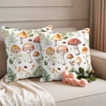 thumbnail image 2 of Spring Mushroom Pillow Covers 2 Pack Watercolor Leaf Pillowcase Waterproof Outdoor Throw Pillow Cover for Patio Garden Square Cushion 18”x18”, 2 of 9
