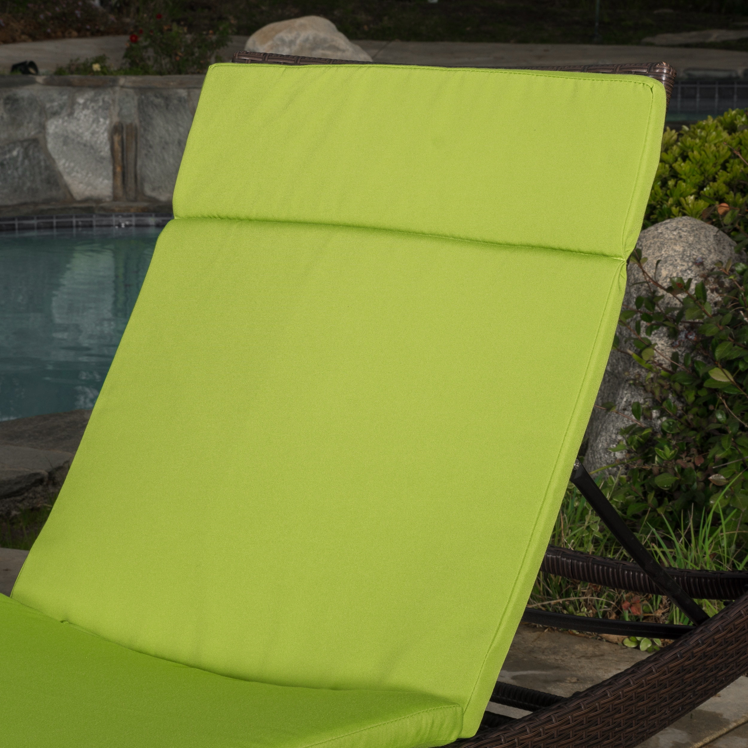 Anthony Outdoor Chaise Lounge Cushion, Green