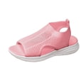 thumbnail image 4 of Rokment Womens Athletic Mesh Running Walking Nursing Tennis Sandals Lightweight Breathable Open Toe Orthopedic Slip on Sock Comfortable Memory Foam Casual Flat Summer Shoes Pink Size 10.5, 4 of 5