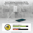 thumbnail image 4 of Scosche HPD45CCB8W 45W Super Fast Type-C Wall Block Charger w/ 8ft Braided USB-C Fast Charging Cable, 4 of 11