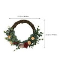 thumbnail image 2 of Uonlytech 1Pc Simulation Gar Silk Flower Wreath Dark Brown Wall Hanging for Home Party Decor, 2 of 8
