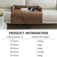 thumbnail image 6 of Reversible Quilted Dog Bed Mat, Furniture Protector Pet Cover for Dogs and Cats with Soft Fabric Pillow, Coffee, 75*75cm, 6 of 6