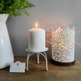 thumbnail image 3 of Hosley Pack of 2 White Wash Iron Pillar Candle Holders 4 Inch Diameter Tripod Stand Table Centerpiece | Perfect for Home Decor, Wedding, Parties, Living Room, 3 of 9