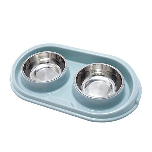 Mxcell Cuencos Dobles Para Comida Para Perros Y Gatos Cuencos Para Mascotas De Acero Inoxidable Cuencos De Agua Para Perros Con Estación De Pp Antiderrames Y Antideslizante Alimentador De Agua Para Ga