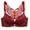 Wine, variant on Bras for Women No Underwire Leopard Print Front Closure Buckle Gathered Traceless Bras Underwear Back Butterfly Pattern Hollow Out Lace Suspender Bras