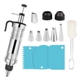 thumbnail image 3 of Luzkey 13 Pieces Stainless Steel Icing Cake Decorating Set, Biscuit Maker, Easy to Clean, Versatile Cookie Press Set, for DIY Baking, 3 of 8