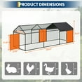thumbnail image 2 of Metal Chicken Coop with Waterproof and Anti-UV Cover, 120" x40" x40" Walk in Poultry Cage for Rabbit Duck Goose Chicken, 2 of 7