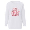 thumbnail image 3 of Gibobby Sudadera Navidad mujer Sudadera de cuello redondo con estampado navideño para mujer, holgada, a la moda(Blanco,CH), 3 of 4