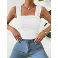 thumbnail image 4 of IWEMEK Summer Tank Tops for Women 2-Pack Casual Trendy Plus Size White Sleeveless Tops Coffee Knit Pleated Crop Tops, 4 of 8