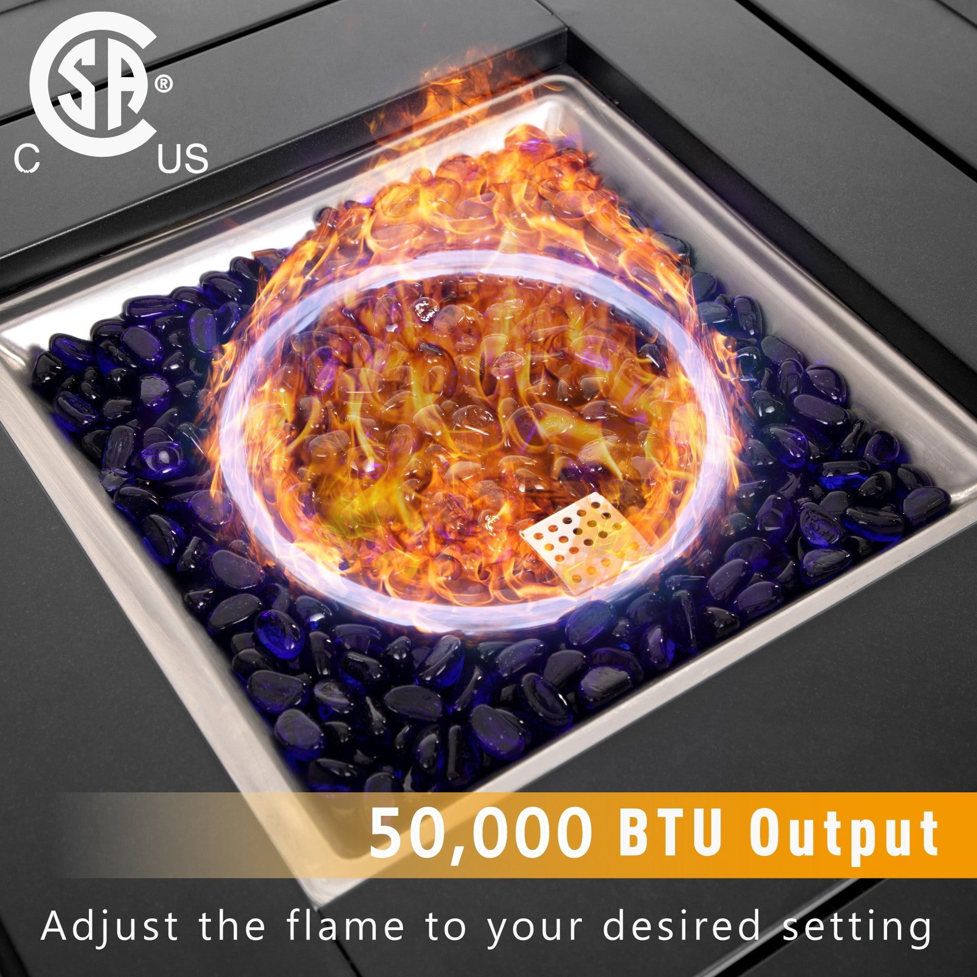 Sophia & William 32" Outdoor Patio Gas Fire Pit Table 50,000 BTU