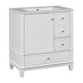 thumbnail image 2 of GDF Studio Modern 30" Bathroom Vanity with Ceramic Sink, Soft-Close Door, and Ample Storage, White, 2 of 19