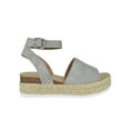thumbnail image 2 of Soda Women Wedge Sandals Open Toe Ankle Strap Flatform Espadrilles Trim Platform TOPIC-S Gray 6.5, 2 of 3