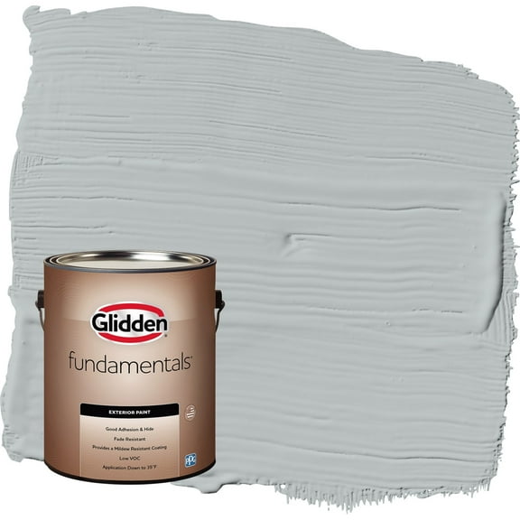 Glidden Fundamentals Maiden Mist / Gray Semi-Gloss Exterior Paint, 1 Gallon