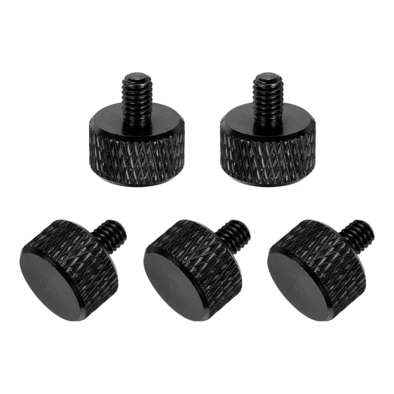 5 Pcs M4x6mm Flat Head Knurled Thumb Screws for Graphics Card, Black
