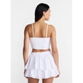 thumbnail image 3 of No Boundaries Eyelet Cotton Crop Top and Flutter Skirt Set, 2 Piece, Women's XXS-XXL, 3 of 5
