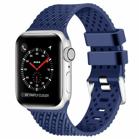 40mm Watch Band Sport Band Watch Strap with Compression Molded Perforations for Apple Watch 40mm / 38mm - Navy Blue ()