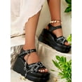 thumbnail image 2 of Y2K Style Spring/Summer Women's Punk Fashion Platform Sandals with Slope Heel Thick Bottom for Comfortable Casual Wear, 2 of 6