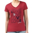 thumbnail image 4 of Women's G-III 4Her by Carl Banks Red St. Louis Cardinals Love Graphic Team V-Neck Fitted T-Shirt, 4 of 5