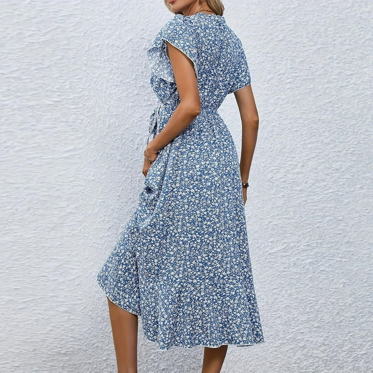 Linen Dress, Wedding Guest Easter Dresses Chiffon Floral Short Sleeve Ruffle V Neck Tunic Flowy Maxi Dress Midi Sweater Sun Dresses Spring Break Women Petite Dresses (M, Blue) ZMTing - Walmart.com Linen Dress, Wedding Guest Easter Dresses Chiffon Floral Short Sleeve Ruffle V Neck Tunic Flowy Maxi Dress Midi Sweater Sun Dresses Spring Break Women Petite Dresses (M, Blue) ZMTing - Walmart.com